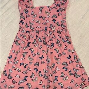 Pink Butterfly Print Dress